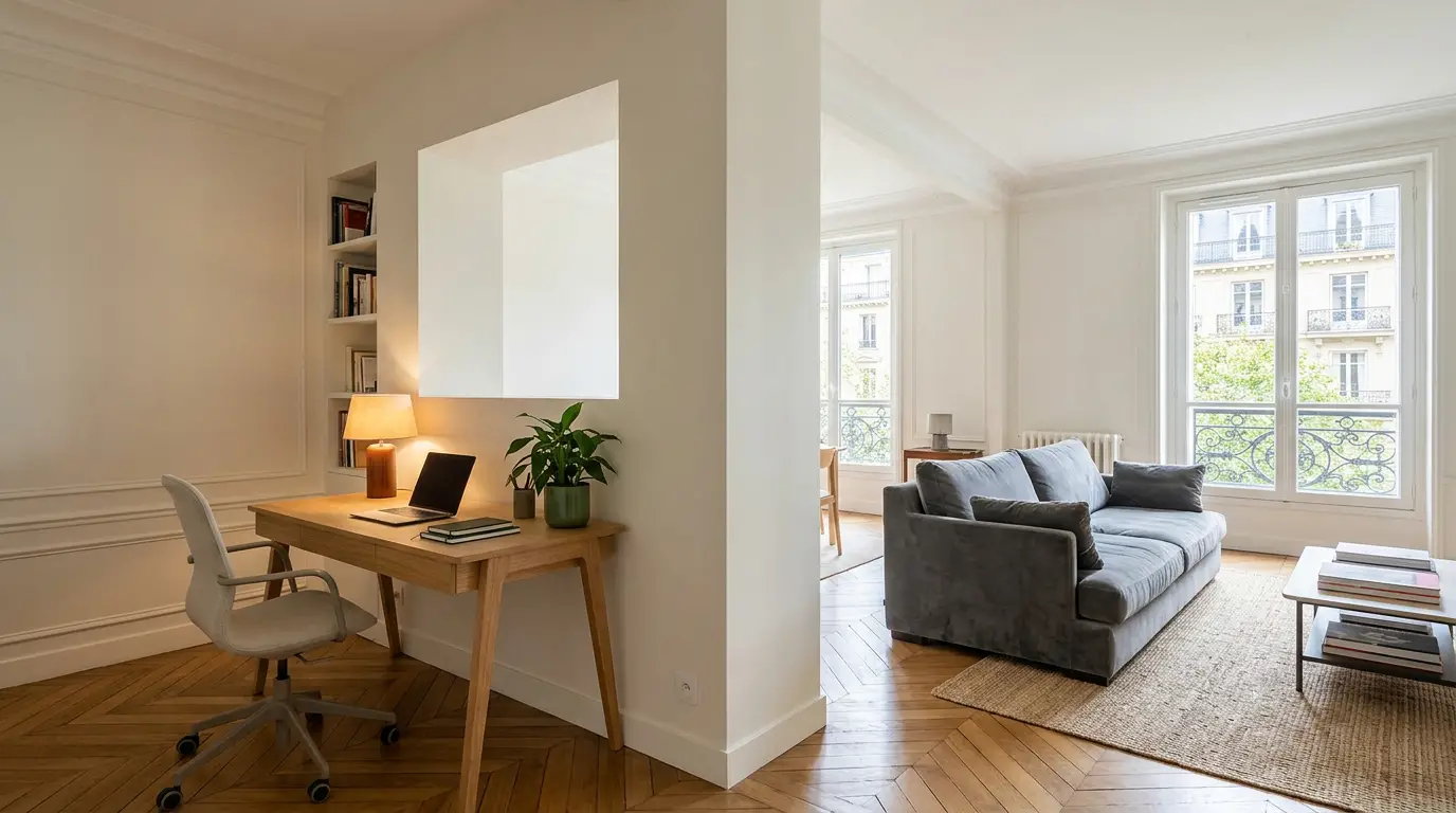Création d'une cloison en placo dans un salon à Barsac
